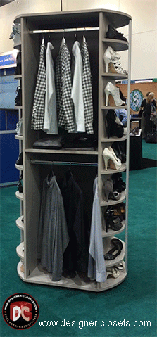Rotating Lazy Lee Tower Double Hanging and Shoe Shelves Trade Show - Designer Closets & Cabinets, Central Florida